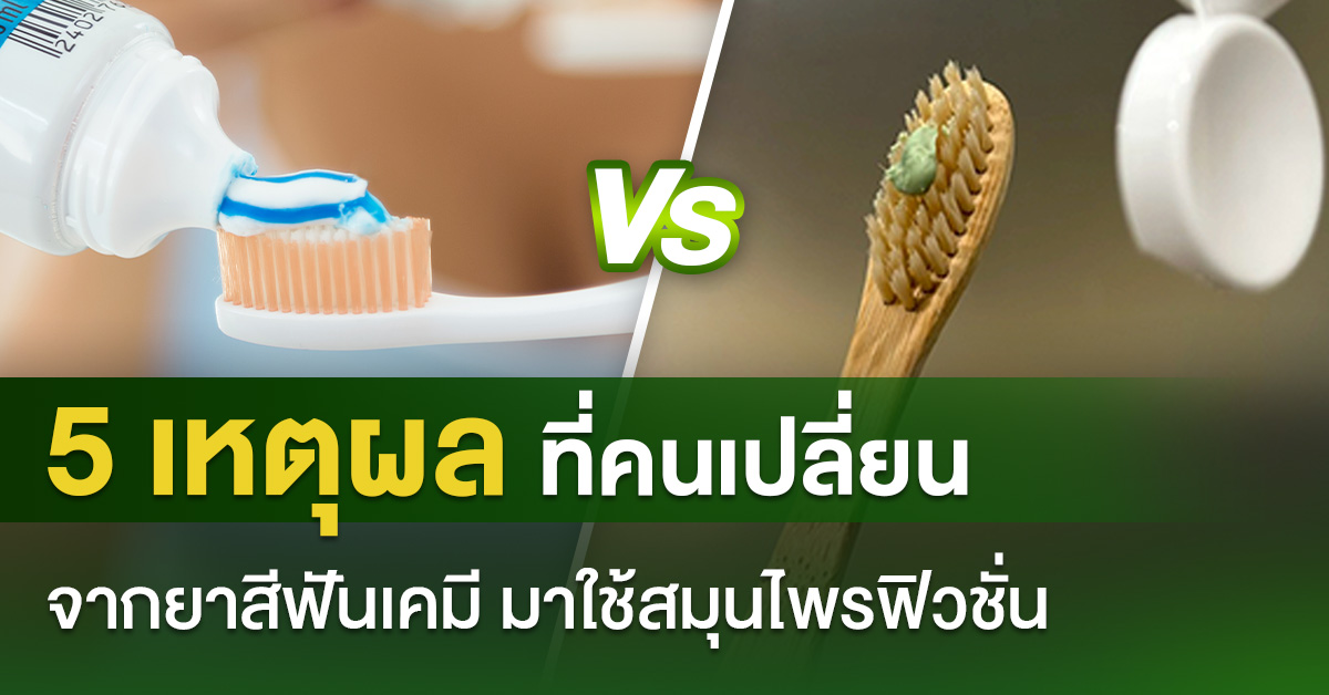 5 เหตุผลที่คนเปลี่ยนจากยาสีฟันเคมี มาใช้สมุนไพรฟิวชั่น